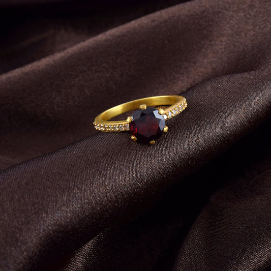 Round Stella Grace 14K Gold Sterling Silver Promise Ring