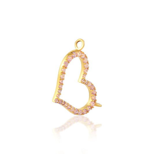 PAVE DIAMOND HEART Charm Pendant Light Weight minimal 1 Gram Pendant in 925 Silver 14k Gold Filled Handmade Minimal Pendant Gift ideas