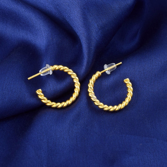 Open Hoop Earrings in 14K Gold-Plated Silver with Dazzling Matte Finish
