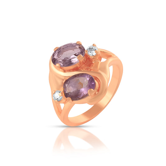 Round Rhyno Stone White Rhodium Sterling Silver Promise Ring