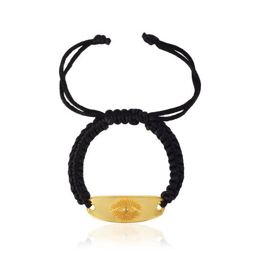 Evil Eye Bracelet in 925 silver in Handcrafted Thread weaving Adjustable bracelet Band Minimalist Bracelet