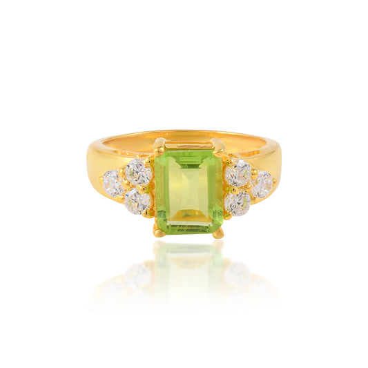 VALLAKI 7 Stone Bold Solitaire Daily wear Ring 925 Silver 14 Gold Filled Light Weight Gift for her