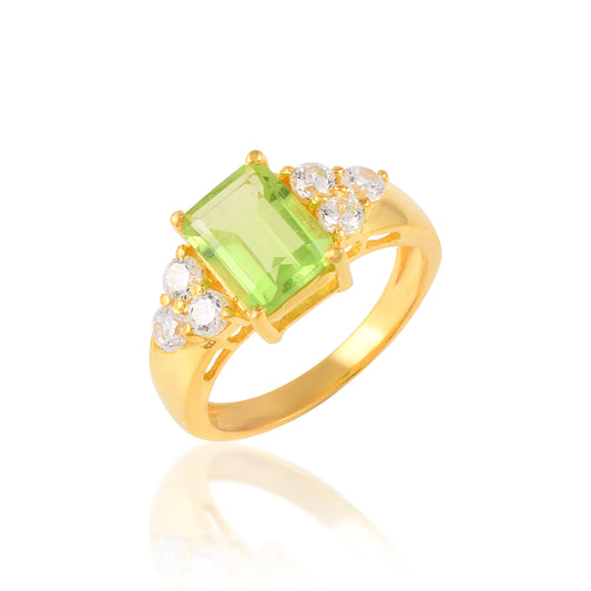 VALLAKI 7 Stone Bold Solitaire Daily wear Ring 925 Silver 14 Gold Filled Light Weight Gift for her