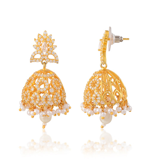Buy Vallaki Bollywood Chandelier Gold Plated Cz Jhumka Earrings Indian Jewelry Statement Handmade Gifting Jewelry Peacock Minakari Earing.