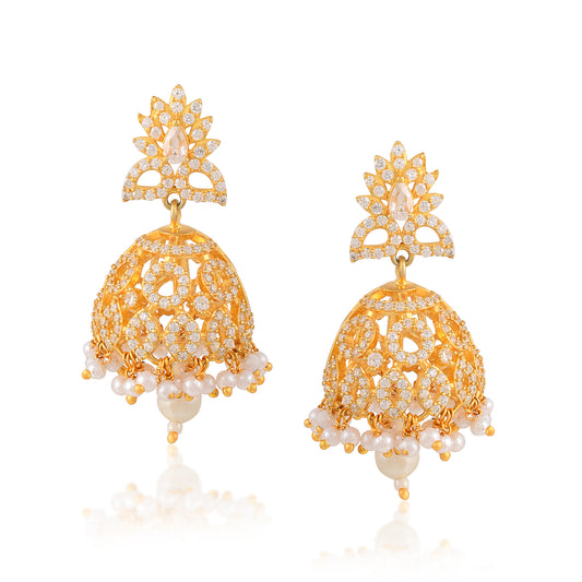 Buy Vallaki Bollywood Chandelier Gold Plated Cz Jhumka Earrings Indian Jewelry Statement Handmade Gifting Jewelry Peacock Minakari Earing.