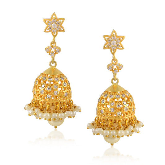 Buy Victorian Style Crystal Cubic Zirconia Pearl 925 Sterling Silver With Stunning Black Rhodium With Pearl Moti Hanging Handmade Jewelry Minimalist Jewelry