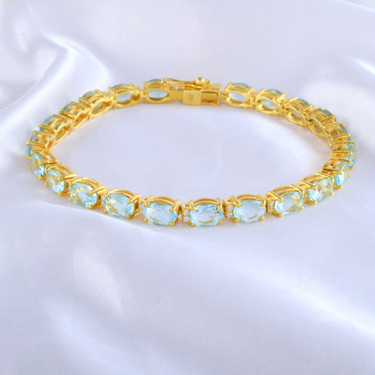 Stunning Silver Tennis Bracelet with AAA Grade Hydro Stone Embellishments