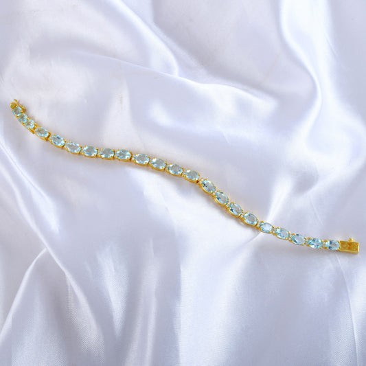 Stunning Silver Tennis Bracelet with AAA Grade Hydro Stone Embellishments