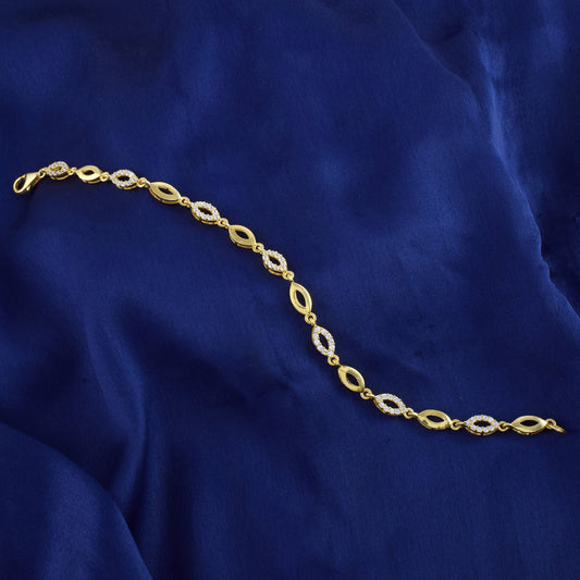 Stunning Silver Chain Bracelet with AAA Grade Hydro Stone Embellishments