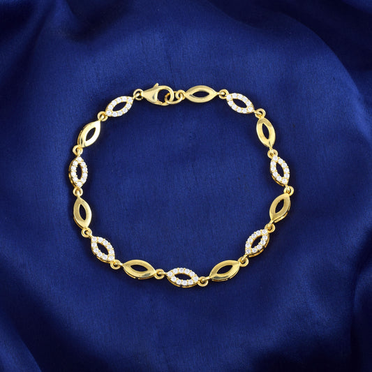 Stunning Silver Chain Bracelet with AAA Grade Hydro Stone Embellishments