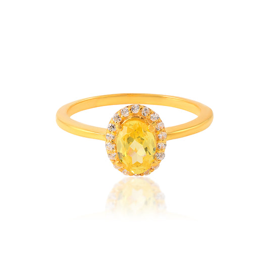 Bold Statement Handmade Engagement Anniversary Ring in 925 Silver with CZ Stone 14k Gold filled