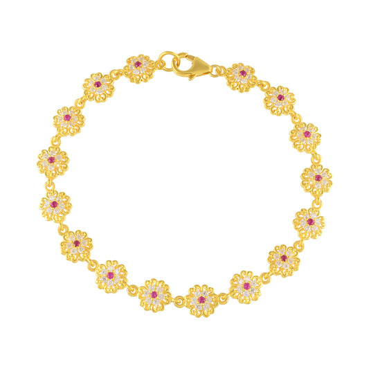 Luxurious Silver Chain Bracelet with AAA Grade Hydro Stone Embellishments