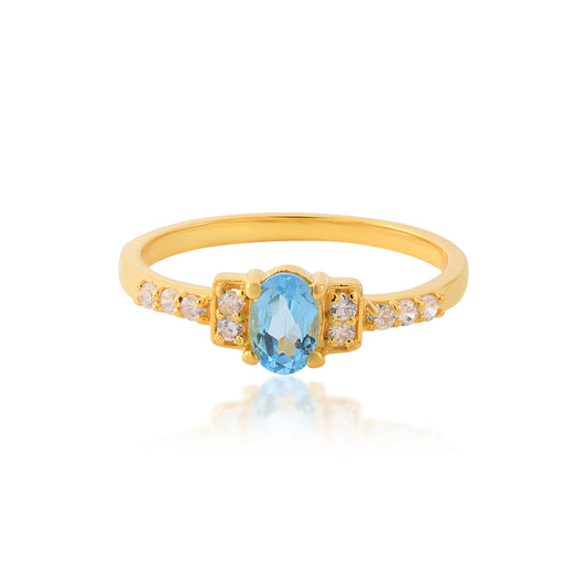 Bold Statement Handmade Engagement Anniversary Ring in 925 Silver with CZ Stone 14k Gold filled