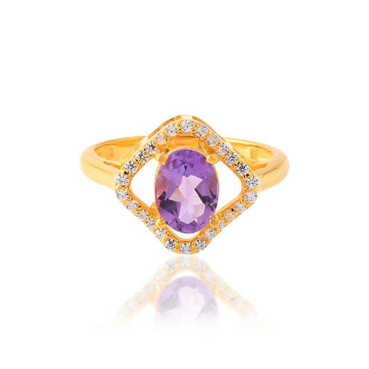 Bold Statement Handmade Engagement Anniversary Ring in 925 Silver with CZ Stone 14k Gold filled