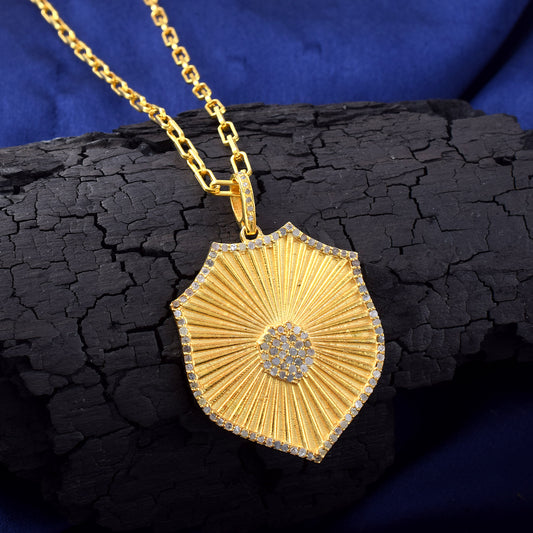 Shield Diamond Charm Pendant Beautiful Handmade Designer Shield Diamond 14k Solid Gold Charm PendantHandmade Pendant Jewelry Gift ideas