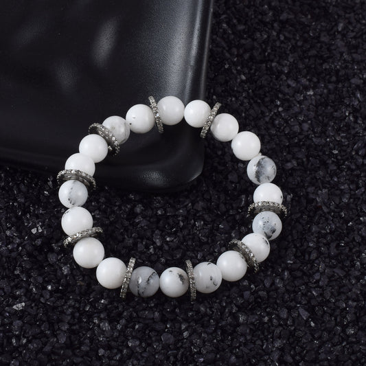 VALLAKI trendy Agate Howlite Energized Adjustable Bracelet Emotional Energy Healing Crystals 8mm Balance Bracelet Love Grounding Forgiveness Calming Bracelet