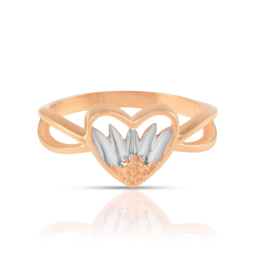 Heart Shaped Sterling Silver 14K Gold Rhyno Stone Ring