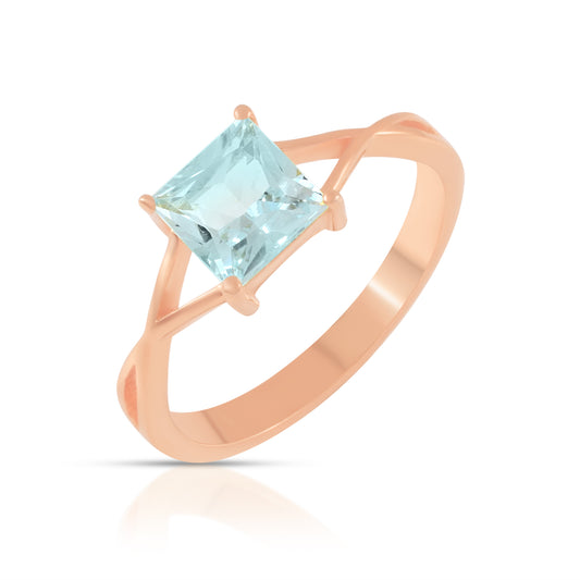 Azure Elegance Sterling Silver Strand Band Dainty Promise Ring