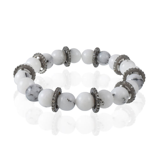 VALLAKI trendy Agate Howlite Energized Adjustable Bracelet Emotional Energy Healing Crystals 8mm Balance Bracelet Love Grounding Forgiveness Calming Bracelet
