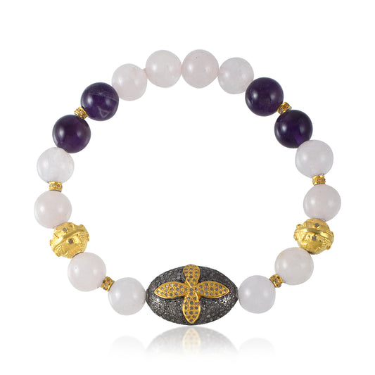 Vallaki trendy Agate Howlite Energized Amethyst Bracelet Emotional Energy Healing Crystals 8mm Balance Bracelet Love Grounding Forgiveness Calming Bracelet