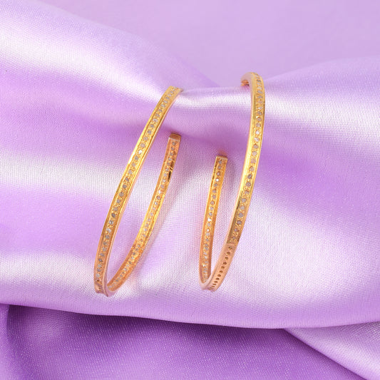Handmade Bali Hoop Earrings in 18K Gold-Filled with Pave Diamond Accents