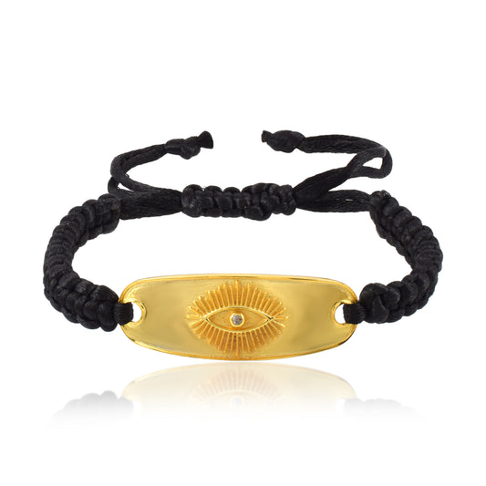 Evil Eye Bracelet in 925 silver in Handcrafted Thread weaving Adjustable bracelet Band Minimalist Bracelet