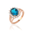 Classic Elegance Blue Crystal Rose Gold Promise Ring