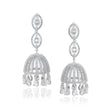 High End Zirconia Studded Jhumka Perfect For Wedding Party In Brass With Shining White Cz Indian  Desi Wedding Gift Ideas For Her