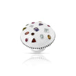 Multicolor White Oval Shaped With Natural Stones 925 Sterling Silver Statement Ring