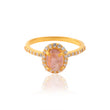 Single Strand in Stunning Pink Oval CZ Stone in 14k Gold 925 Sterling Silver Perfect Rings for Women Wedding Anniversary Gift her