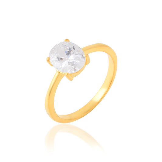 Bold Statement Handmade Engagement Anniversary Ring in 925 Silver with CZ Stone 14k Gold filled