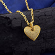 Heart Necklace  14K Solid Gold Pave Diamond Heart Necklace  Natural Diamond Gold Heart Necklace Birthday Gift Anniversary Gift