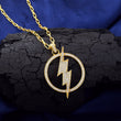 Lightning Charm Thunderbolt Pendant Avengers Lightning Pendant 18K Gold Plated Chain Bling CZ Hip Hop Necklace for Men Women